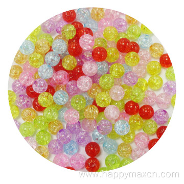 Assorted sizes crack design acrylic round beads